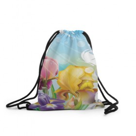 Рюкзак-мешок 3D с принтом Весна в Санкт-Петербурге, 100% полиэстер | плотность ткани — 200 г/м2, размер — 35 х 45 см; лямки — толстые шнурки, застежка на шнуровке, без карманов и подкладки | flower | spring | бабочки | весна | лилия | небо | природа | солнце | цветы