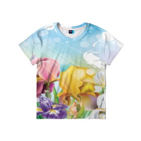 Детская футболка 3D с принтом Весна в Санкт-Петербурге, 100% гипоаллергенный полиэфир | прямой крой, круглый вырез горловины, длина до линии бедер, чуть спущенное плечо, ткань немного тянется | flower | spring | бабочки | весна | лилия | небо | природа | солнце | цветы
