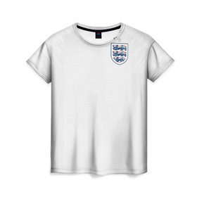 Женская футболка 3D с принтом England home WC 2018 в Санкт-Петербурге, 100% полиэфир ( синтетическое хлопкоподобное полотно) | прямой крой, круглый вырез горловины, длина до линии бедер | cup | england | fifa | russia | world | англия | мира | россия | чемпионат