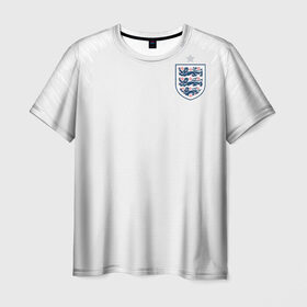 Мужская футболка 3D с принтом England home WC 2018 в Санкт-Петербурге, 100% полиэфир | прямой крой, круглый вырез горловины, длина до линии бедер | Тематика изображения на принте: cup | england | fifa | russia | world | англия | мира | россия | чемпионат