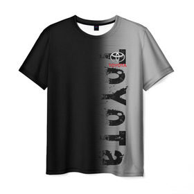 Мужская футболка 3D с принтом TOYOTA SPORT в Санкт-Петербурге, 100% полиэфир | прямой крой, круглый вырез горловины, длина до линии бедер | toyota | марка | машины | тойота