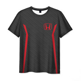 Мужская футболка 3D с принтом HONDA SPORT в Санкт-Петербурге, 100% полиэфир | прямой крой, круглый вырез горловины, длина до линии бедер | honda | марка | машины | хонда