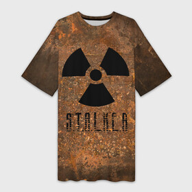 Платье-футболка 3D с принтом STALKER в Санкт-Петербурге,  |  | 35mm | s.t.a.l.k.e.r. | snork | stalker | арт | игра | мутант | пейзаж | припять | снорк | сталкер | трактор | чернобыль
