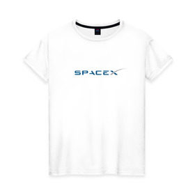 Женская футболка хлопок с принтом SpaceX в Санкт-Петербурге, 100% хлопок | прямой крой, круглый вырез горловины, длина до линии бедер, слегка спущенное плечо | 9 | bfr | elon musk | falcon | heavy | день космонавтики | илон маск | космические путешествия | космос | наука | ракета | ракетоноситель | реактивная тяга | фалькон