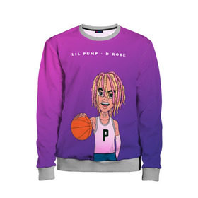 Детский свитшот 3D с принтом Lil Pump D Rose в Санкт-Петербурге, 100% полиэстер | свободная посадка, прямой крой, мягкая тканевая резинка на рукавах и понизу свитшота | Тематика изображения на принте: hip hop | hiphop | lil pump | mc | rap | газзи гарсия | зачитал | клауд | клауд рэп | лил памп | лили | мс | памп | реп | репер | речитатив | рэп | рэпер | трэп | хип | хип хоп | хипхоп | хоп