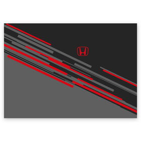 Поздравительная открытка с принтом HONDA SPORT в Санкт-Петербурге, 100% бумага | плотность бумаги 280 г/м2, матовая, на обратной стороне линовка и место для марки
 | honda | автомобиль | марка | машины | хонда
