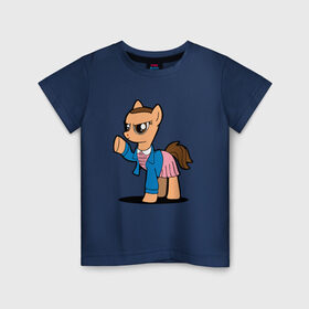 Детская футболка хлопок с принтом My Strange Pony в Санкт-Петербурге, 100% хлопок | круглый вырез горловины, полуприлегающий силуэт, длина до линии бедер | my little pony | stranger things | дружба | мой маленький пони | очень странные дела