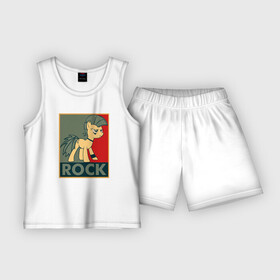 Детская пижама с шортами хлопок с принтом Rock в Санкт-Петербурге,  |  | my little pony | rock | дружба | мой маленький пони | рок