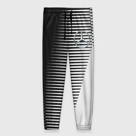 Женские брюки 3D с принтом MERCEDES BENZ SPORT в Санкт-Петербурге, полиэстер 100% | прямой крой, два кармана без застежек по бокам, с мягкой трикотажной резинкой на поясе и по низу штанин. В поясе для дополнительного комфорта — широкие завязки | 