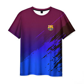 Мужская футболка 3D с принтом FC Barcelona SPORT в Санкт-Петербурге, 100% полиэфир | прямой крой, круглый вырез горловины, длина до линии бедер | football | soccer | разноцветный