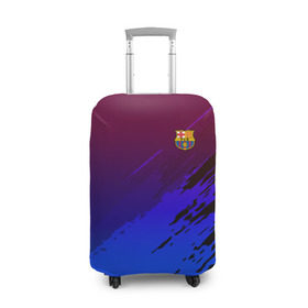 Чехол для чемодана 3D с принтом FC Barcelona SPORT в Санкт-Петербурге, 86% полиэфир, 14% спандекс | двустороннее нанесение принта, прорези для ручек и колес | football | soccer | разноцветный