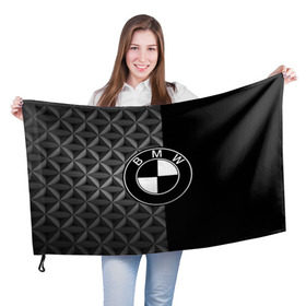Флаг 3D с принтом BMW motorsport в Санкт-Петербурге, 100% полиэстер | плотность ткани — 95 г/м2, размер — 67 х 109 см. Принт наносится с одной стороны | auto | automobile | bmw | car | автомобиль | бмв