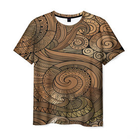 Мужская футболка 3D с принтом Кружевная абстракция в Санкт-Петербурге, 100% полиэфир | прямой крой, круглый вырез горловины, длина до линии бедер | abstraction | абстракция | линии | текстуры | узор