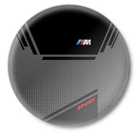 Значок с принтом BMW 2018 M Sport в Санкт-Петербурге,  металл | круглая форма, металлическая застежка в виде булавки | Тематика изображения на принте: 