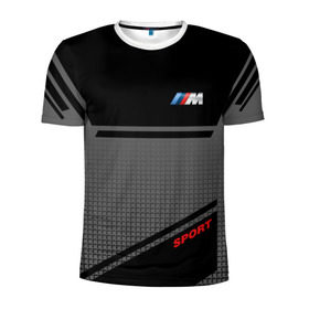 Мужская футболка 3D спортивная с принтом BMW 2018 M Sport в Санкт-Петербурге, 100% полиэстер с улучшенными характеристиками | приталенный силуэт, круглая горловина, широкие плечи, сужается к линии бедра | 