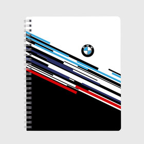 Тетрадь с принтом BMW BRAND COLOR в Санкт-Петербурге, 100% бумага | 48 листов, плотность листов — 60 г/м2, плотность картонной обложки — 250 г/м2. Листы скреплены сбоку удобной пружинной спиралью. Уголки страниц и обложки скругленные. Цвет линий — светло-серый
 | bmw | bmw motorsport | bmw performance | carbon | m | motorsport | performance | sport | бмв | карбон | моторспорт | спорт