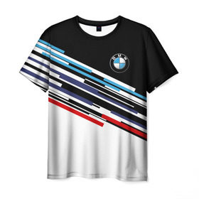 Мужская футболка 3D с принтом BMW BRAND COLOR в Санкт-Петербурге, 100% полиэфир | прямой крой, круглый вырез горловины, длина до линии бедер | bmw | бмв | марка | машины