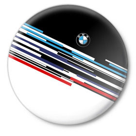 Значок с принтом BMW BRAND COLOR в Санкт-Петербурге,  металл | круглая форма, металлическая застежка в виде булавки | bmw | бмв | марка | машины