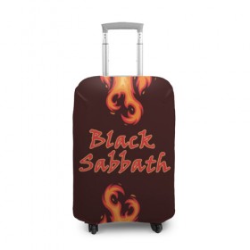 Чехол для чемодана 3D с принтом Black Sabbath в Санкт-Петербурге, 86% полиэфир, 14% спандекс | двустороннее нанесение принта, прорези для ручек и колес | rock | группы | дым | металл | музыка | огонь | пламя | рок | рокер | тяжелый