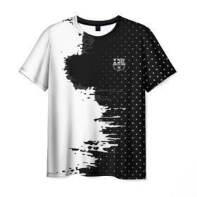 Мужская футболка 3D с принтом Barcelona uniform black 2018 в Санкт-Петербурге, 100% полиэфир | прямой крой, круглый вырез горловины, длина до линии бедер | football | soccer | барселона