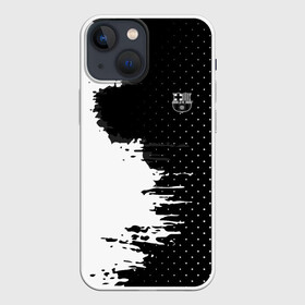 Чехол для iPhone 13 mini с принтом Barcelona uniform black 2018 в Санкт-Петербурге,  |  | Тематика изображения на принте: football | soccer | барселона