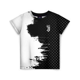 Детская футболка 3D с принтом Juventus uniform black 2018 в Санкт-Петербурге, 100% гипоаллергенный полиэфир | прямой крой, круглый вырез горловины, длина до линии бедер, чуть спущенное плечо, ткань немного тянется | football | soccer | ювентус