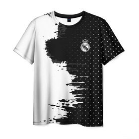 Мужская футболка 3D с принтом Real Madrid uniform black 2018 в Санкт-Петербурге, 100% полиэфир | прямой крой, круглый вырез горловины, длина до линии бедер | football | soccer | реал мадрид