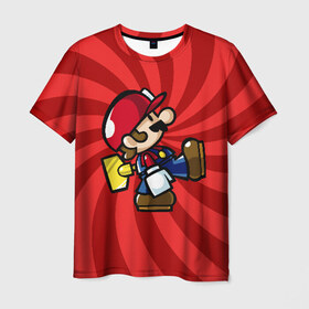 Мужская футболка 3D с принтом Mario в Санкт-Петербурге, 100% полиэфир | прямой крой, круглый вырез горловины, длина до линии бедер | nintendo | марио | нинтендо