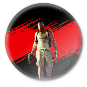 Значок с принтом Max Payne в Санкт-Петербурге,  металл | круглая форма, металлическая застежка в виде булавки | game | gta | max | payne | rockstar | игра | макс | пэйн