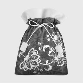 Подарочный 3D мешок с принтом Кружевной узор в Санкт-Петербурге, 100% полиэстер | Размер: 29*39 см | Тематика изображения на принте: flowers | pattern | арт | винтаж | кружева | орнамент | текстура | узор | цветы | черно белый