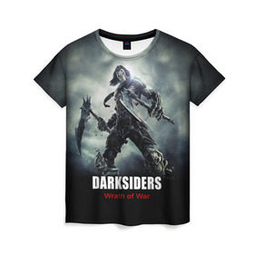 Женская футболка 3D с принтом Darksiders: Wrath of War в Санкт-Петербурге, 100% полиэфир ( синтетическое хлопкоподобное полотно) | прямой крой, круглый вырез горловины, длина до линии бедер | 