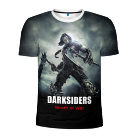 Мужская футболка 3D спортивная с принтом Darksiders: Wrath of War в Санкт-Петербурге, 100% полиэстер с улучшенными характеристиками | приталенный силуэт, круглая горловина, широкие плечи, сужается к линии бедра | Тематика изображения на принте: 
