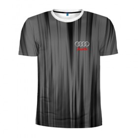 Мужская футболка 3D спортивная с принтом AUDI SPORT в Санкт-Петербурге, 100% полиэстер с улучшенными характеристиками | приталенный силуэт, круглая горловина, широкие плечи, сужается к линии бедра | audi | ауди | марка | машины