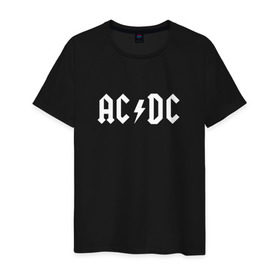 Мужская футболка хлопок с принтом AC/DC в Санкт-Петербурге, 100% хлопок | прямой крой, круглый вырез горловины, длина до линии бедер, слегка спущенное плечо. | Тематика изображения на принте: ac dc | acdc | high voltage | ангус | металл | рок | фсвс | эй си ди си | эйсидиси | янг