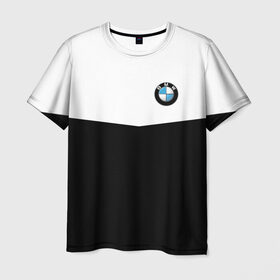 Мужская футболка 3D с принтом BMW SPORT в Санкт-Петербурге, 100% полиэфир | прямой крой, круглый вырез горловины, длина до линии бедер | бмв | марка | машины