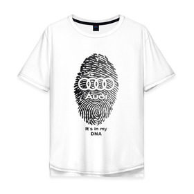 Мужская футболка хлопок Oversize с принтом Audi its in my DNA в Санкт-Петербурге, 100% хлопок | свободный крой, круглый ворот, “спинка” длиннее передней части | ауди | кольца | лого | отпечаток