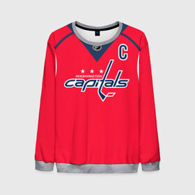 Мужской свитшот 3D с принтом Ovechkin Washington Capitals Red в Санкт-Петербурге, 100% полиэстер с мягким внутренним слоем | круглый вырез горловины, мягкая резинка на манжетах и поясе, свободная посадка по фигуре | Тематика изображения на принте: овечкин | ови