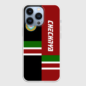 Чехол для iPhone 13 Pro с принтом CHECHNYA (Чечня) в Санкт-Петербурге,  |  | Тематика изображения на принте: chechnya | грозный | кавказ | кавказец | кадыров | республика | северный | флаг | чех | чечен | чеченец | чеченка | чеченская | чечня