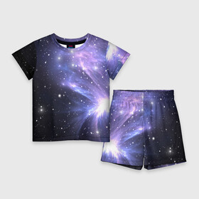 Детский костюм с шортами 3D с принтом Сияние звёзд в Санкт-Петербурге,  |  | nebula | space | star | астрономия | вселенная | звезды | космический | космос | планеты