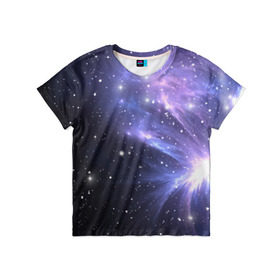 Детская футболка 3D с принтом Сияние звёзд в Санкт-Петербурге, 100% гипоаллергенный полиэфир | прямой крой, круглый вырез горловины, длина до линии бедер, чуть спущенное плечо, ткань немного тянется | Тематика изображения на принте: nebula | space | star | астрономия | вселенная | звезды | космический | космос | планеты
