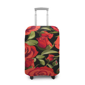 Чехол для чемодана 3D с принтом Великолепные розы в Санкт-Петербурге, 86% полиэфир, 14% спандекс | двустороннее нанесение принта, прорези для ручек и колес | flower | pattern | spring | букет | весна | паттерн | праздник | розы | цветочный | цветы