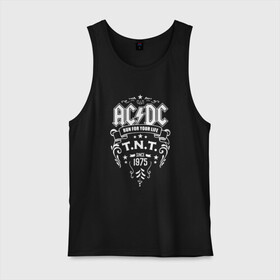 Мужская майка хлопок с принтом AC/DC run for your life в Санкт-Петербурге, 100% хлопок |  | ac dc | acdc ас дс | асдс
