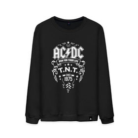 Мужской свитшот хлопок с принтом AC/DC run for your life в Санкт-Петербурге, 100% хлопок |  | Тематика изображения на принте: ac dc | acdc ас дс | асдс