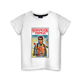 Детская футболка хлопок с принтом Stranger Things в Санкт-Петербурге, 100% хлопок | круглый вырез горловины, полуприлегающий силуэт, длина до линии бедер | Тематика изображения на принте: stranger things | очень странные дела