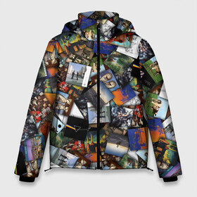 Мужская зимняя куртка 3D с принтом Pink Floyd Дискография в Санкт-Петербурге, верх — 100% полиэстер; подкладка — 100% полиэстер; утеплитель — 100% полиэстер | длина ниже бедра, свободный силуэт Оверсайз. Есть воротник-стойка, отстегивающийся капюшон и ветрозащитная планка. 

Боковые карманы с листочкой на кнопках и внутренний карман на молнии. | Тематика изображения на принте: animals | atom heart mother | dark side of moon | meddle | music from film more | obscured by clouds | piper at gates of dawn | saucerful of secrets | ummagumma | wall | wish you were here