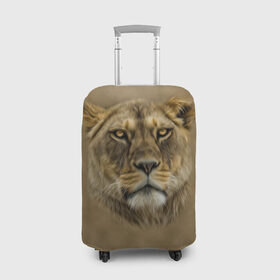 Чехол для чемодана 3D с принтом Львица в Санкт-Петербурге, 86% полиэфир, 14% спандекс | двустороннее нанесение принта, прорези для ручек и колес | голова | животные | кошка | лев | львица | природа | хищник