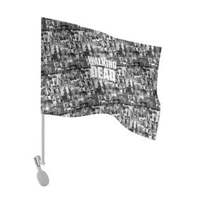 Флаг для автомобиля с принтом The Walking Dead в Санкт-Петербурге, 100% полиэстер | Размер: 30*21 см | dead | walking | апокалипсис | бита | гленн | дерил | зомби | карл | люсиль | мертвецы | мишонн | ниган | рик | сериал | ходячие