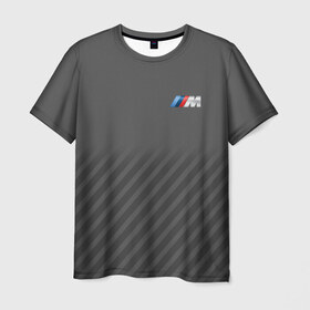 Мужская футболка 3D с принтом BMW M SPORT в Санкт-Петербурге, 100% полиэфир | прямой крой, круглый вырез горловины, длина до линии бедер | 