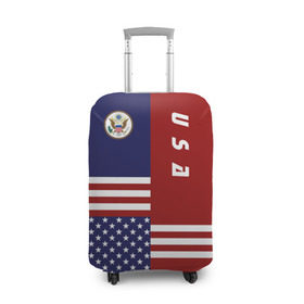 Чехол для чемодана 3D с принтом USA (США) в Санкт-Петербурге, 86% полиэфир, 14% спандекс | двустороннее нанесение принта, прорези для ручек и колес | us | usa | америка | американец | американка | американцы | америки | герб | доллар | знак | надпись | патриот | полосы | символ | соединенные | страна | сша | флаг | флага | цвета | штаты
