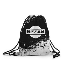 Рюкзак-мешок 3D с принтом Nissan abstract sport в Санкт-Петербурге, 100% полиэстер | плотность ткани — 200 г/м2, размер — 35 х 45 см; лямки — толстые шнурки, застежка на шнуровке, без карманов и подкладки | motor | nissan | авто | лого | машина | ниссан | тачка